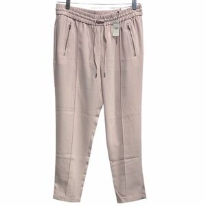 Express Blush Pink Ankle Pants Mid Rise Zip Pocket Drawstring Size S NWT